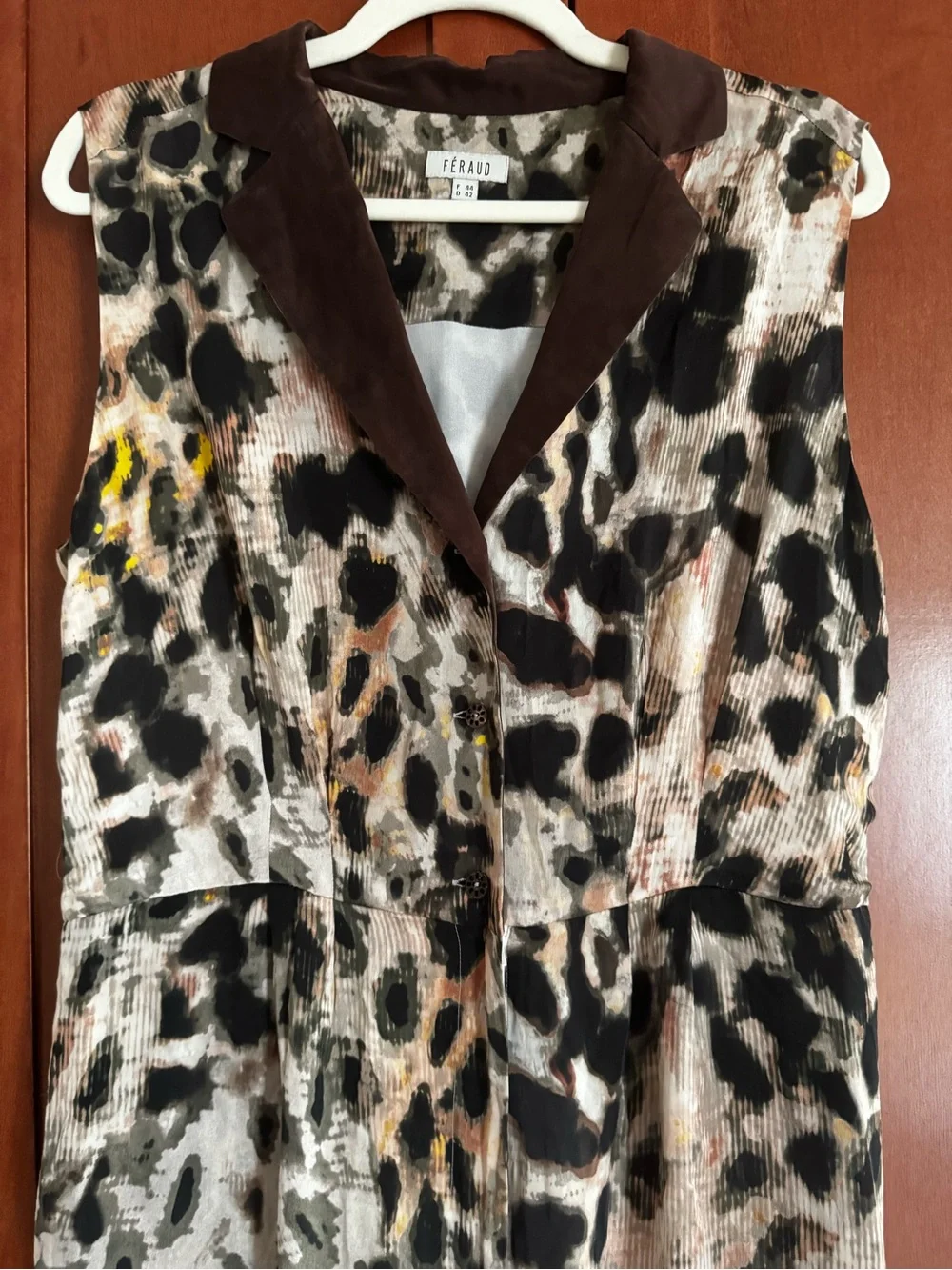 Louis Féraud 100% Silk Leopard Print Jumpsuit - Picture 8 of 15